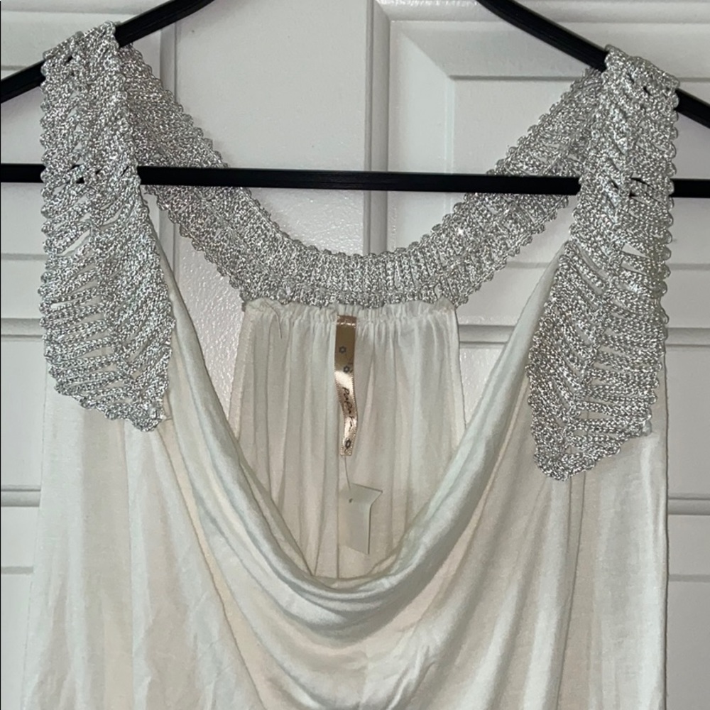 ✨Reduced NWT PAPAYA tank top, tunic w sparkly silver fun straps, Plus Sized - Picture 1 of 3